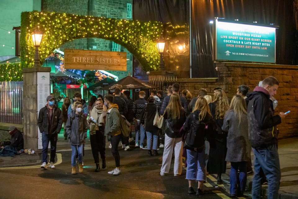 Queues outside one bar 