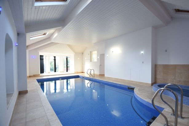 An indoor swimming pool completes the lavish feel of Ronaldo's former Manchester home