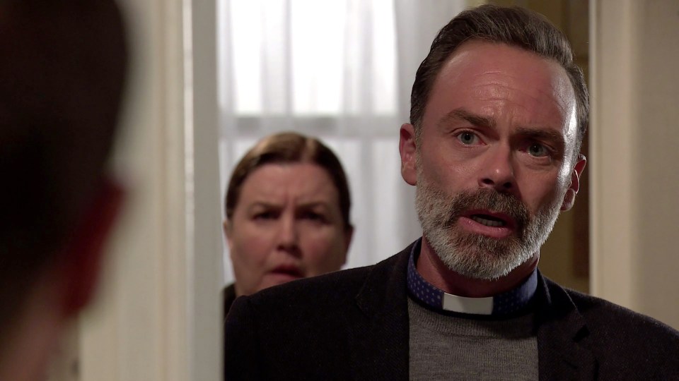 Billy is shocked to see Todd appear during an exorcism to rid the house of Pat Phelan's ghost