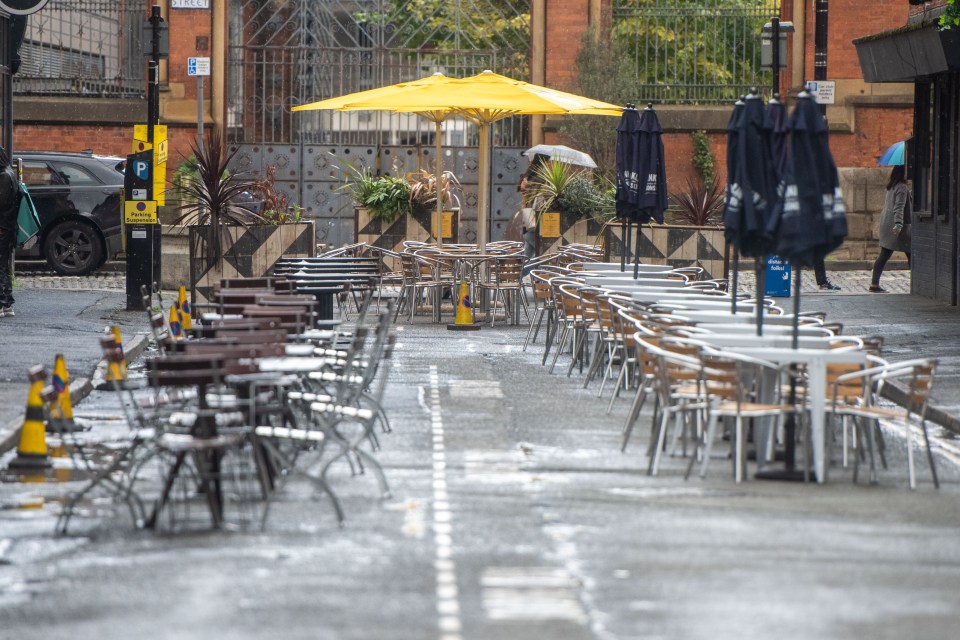 An empty restaurant in Manchester as cases rise