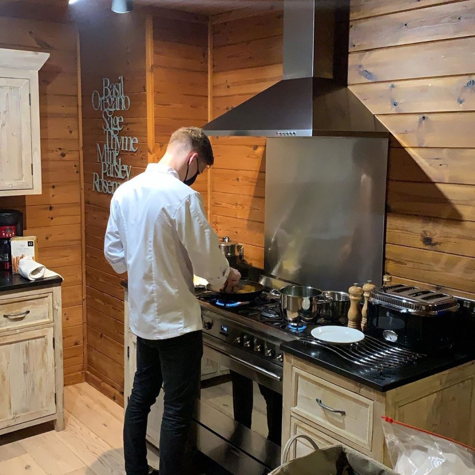 Katie and Carl also treated themselves to dinner cooked by a private chef