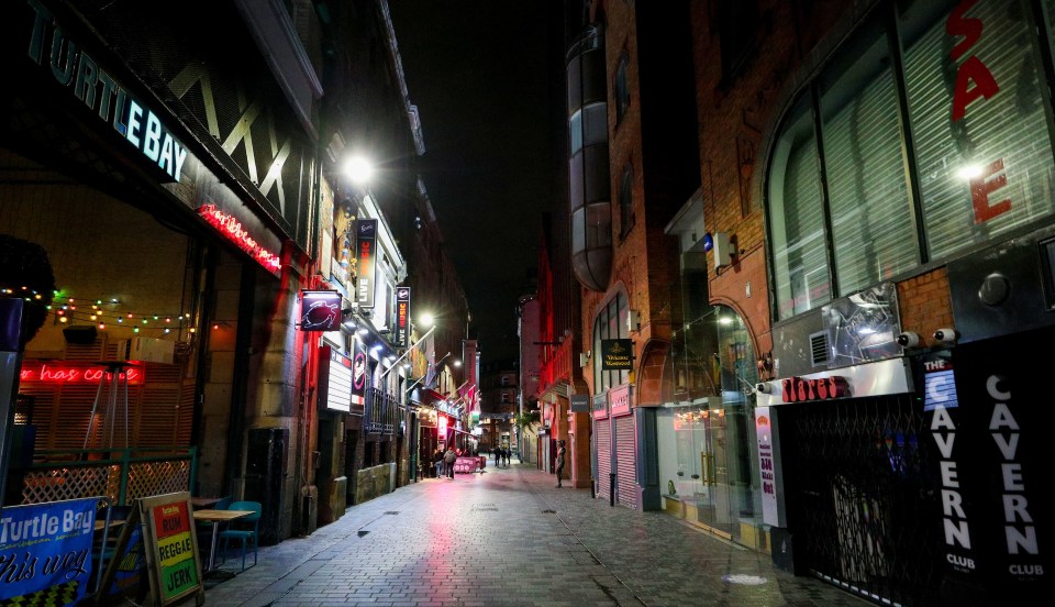 An empty street in Liverpool as pubs and restaurants gear up for more severe restrictions