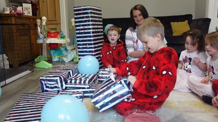  Birthday boy Casper was treated to a huge pile of presents