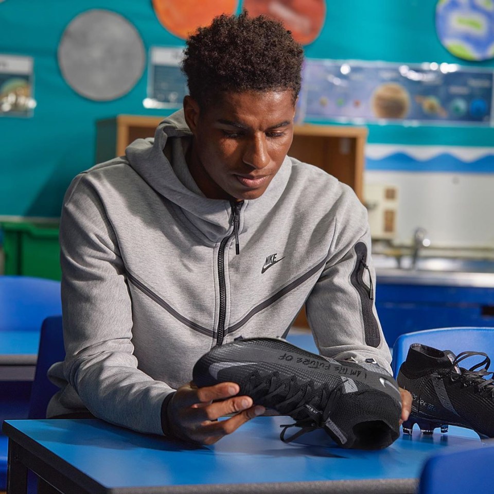 Marcus Rashford will wear boots with 40 messages from kids he's helped in his fight against poverty