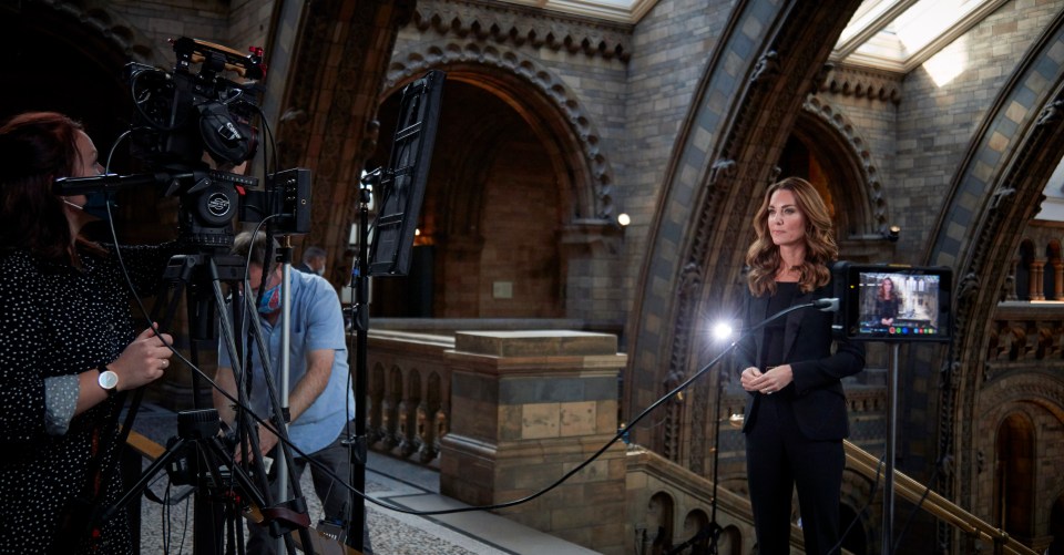 The Duchess, who is patron of the attraction, donned the all black outfit, pairing the smart blazer with a matching top and waist belt cinching in her waist