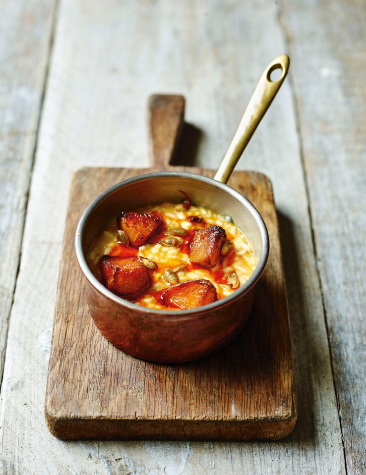 Miguel's butternut squash risotto - the chef is a big fan of using rice over chips