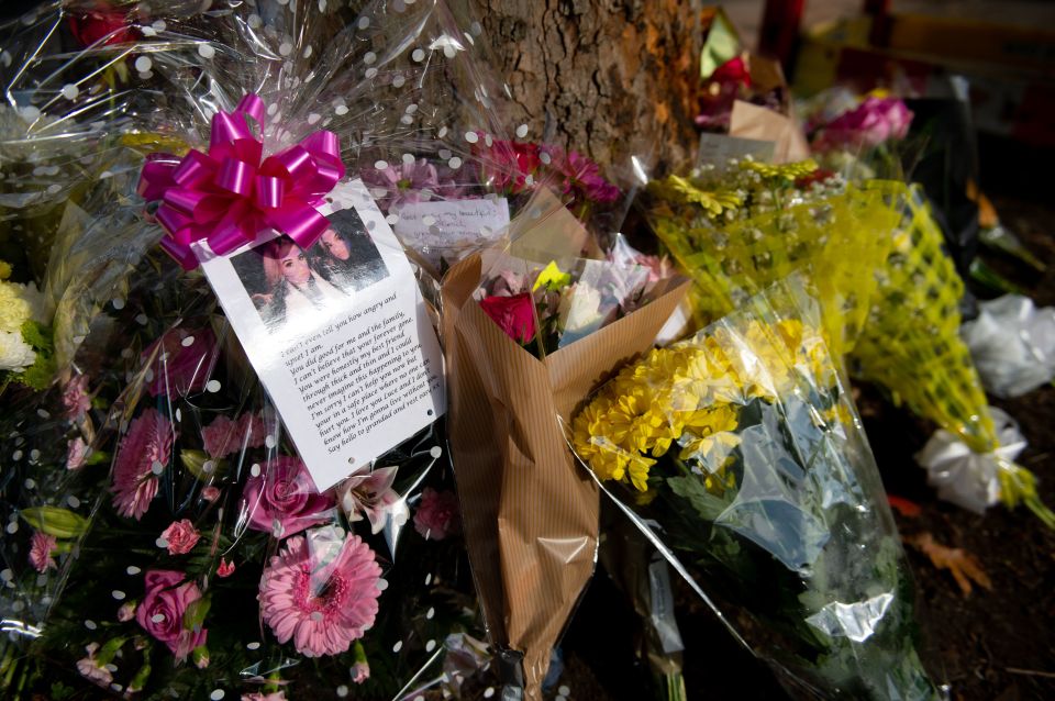 Floral tributes were left for the youngsters at the scene