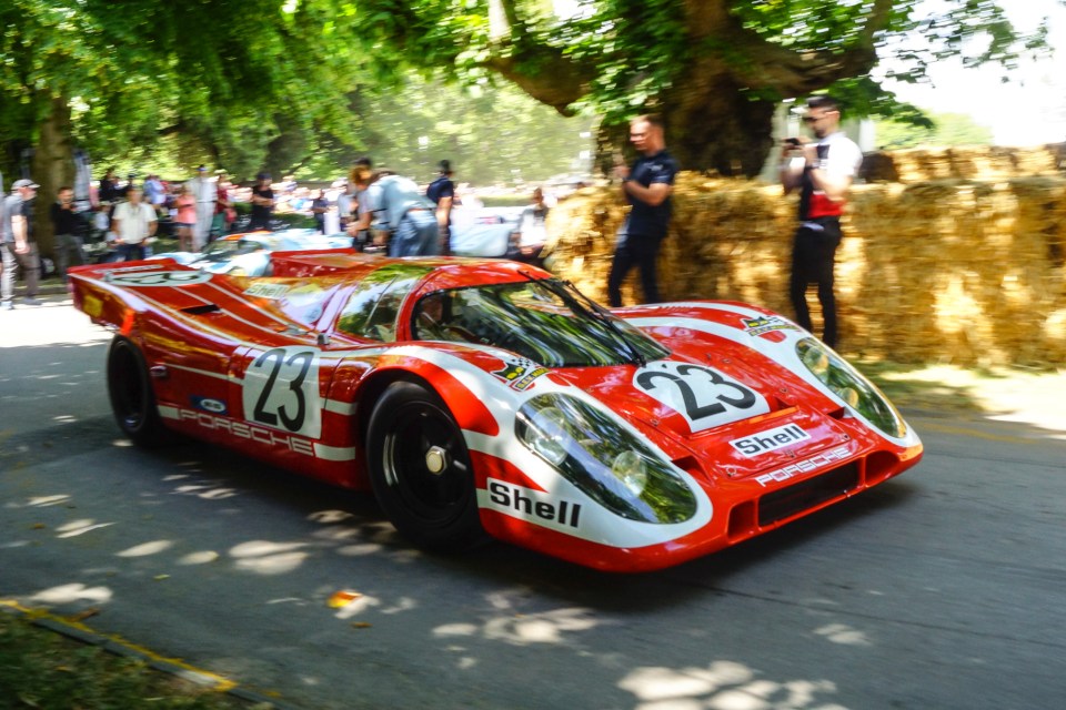 A Porsche 917K, which is worth more than £20million, at Goodwood