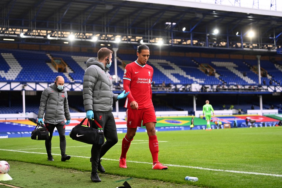 Visibly hurt after the tackle, van Dijk was able to walk away but could not continue in the game