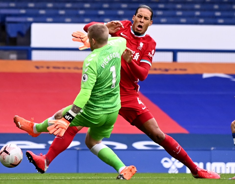 Jordan Pickford looks set to escape punishment for his tackle on Virgil van Dijk