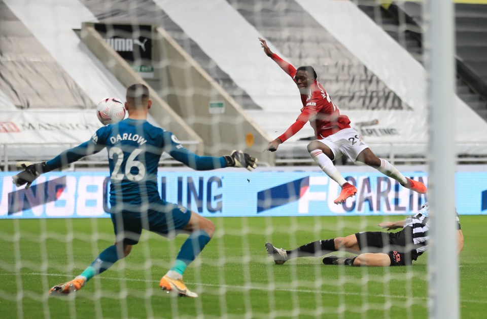 Aaron Wan-Bissaka smashed home a third for the Red Devils