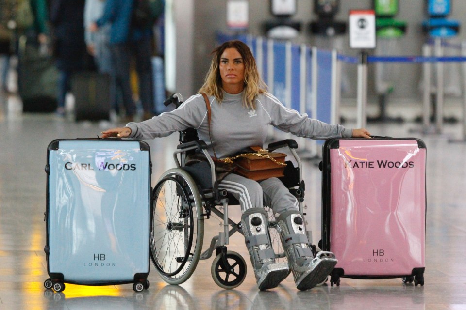 Katie Price was left in a wheelchair after she suffered a horror fall on holiday in 2020