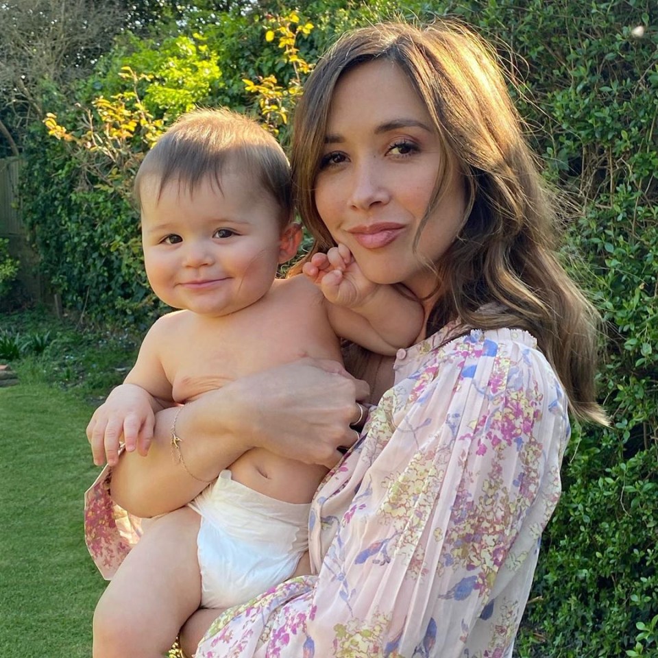 Myleene Klass cuddling her ‘miracle baby boy’ Apollo