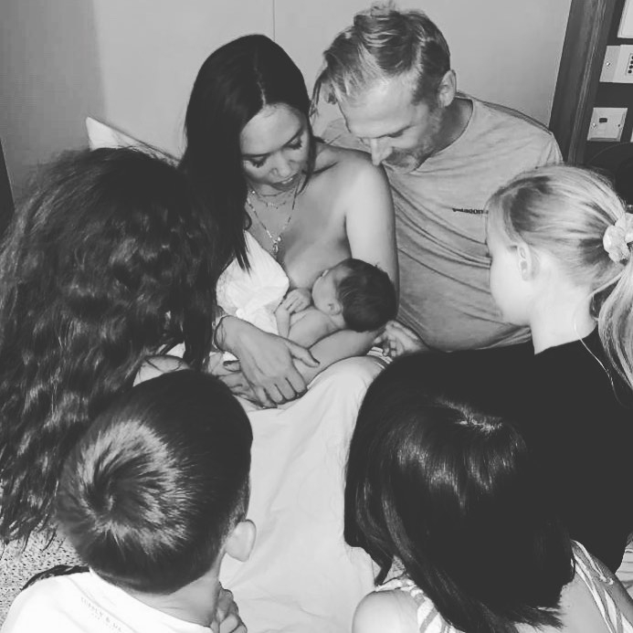 Myleene with Simon and their children after Apollo’s birth