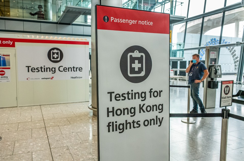 Passengers travelling to Hong Kong only, can pre-book a test, which must be booked online before travelling to the airport