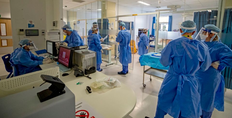 Health workers in the intensive care unit at Whiston Hospital (stock image)