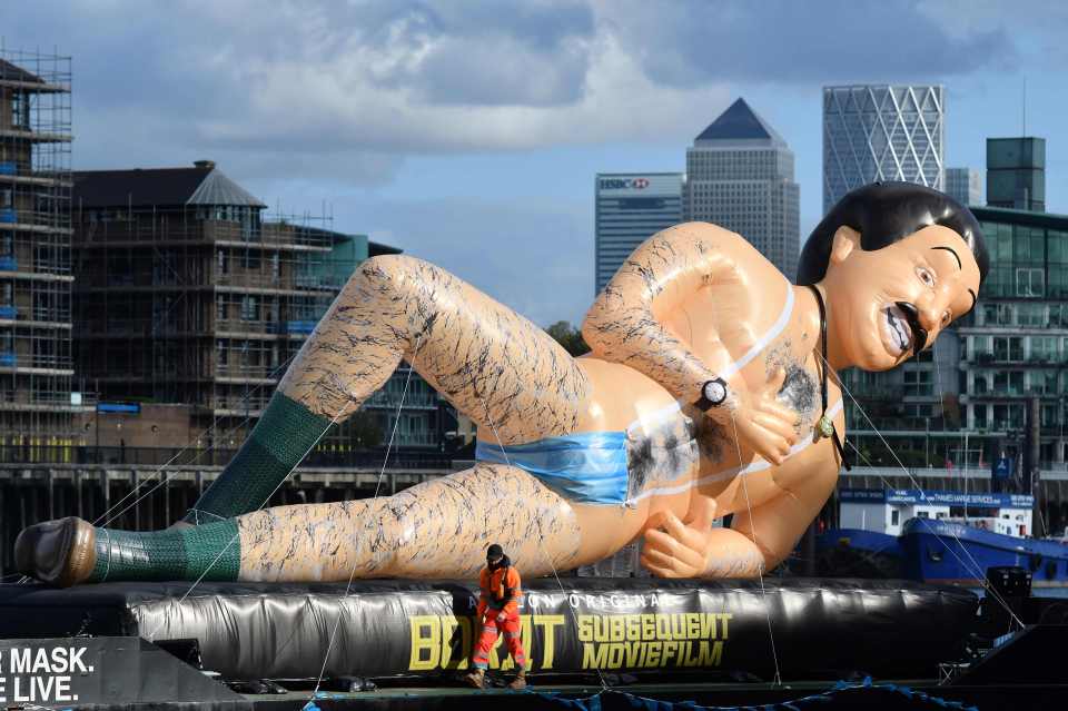 Earlier this week, a giant inflatable Borat sailed down the Thames