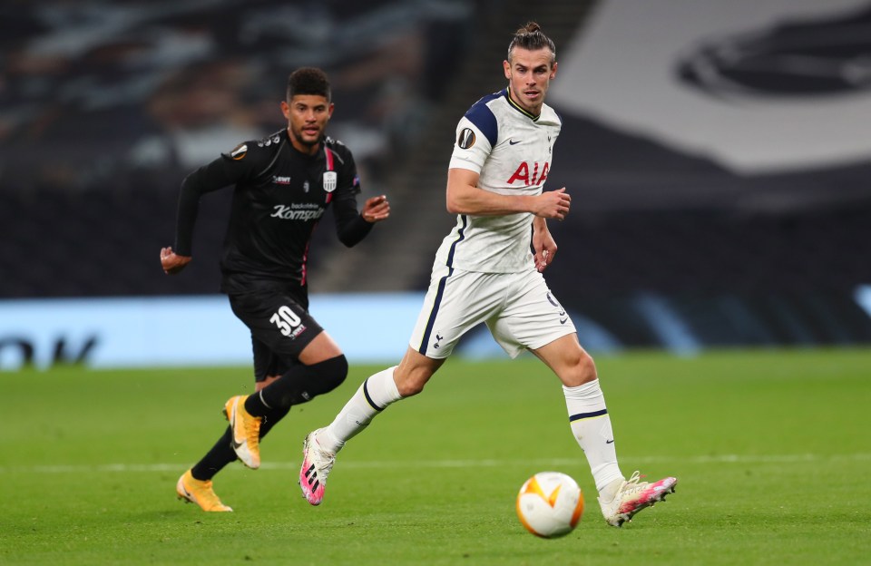 Gareth Bale made his first Spurs start in seven years against LASK