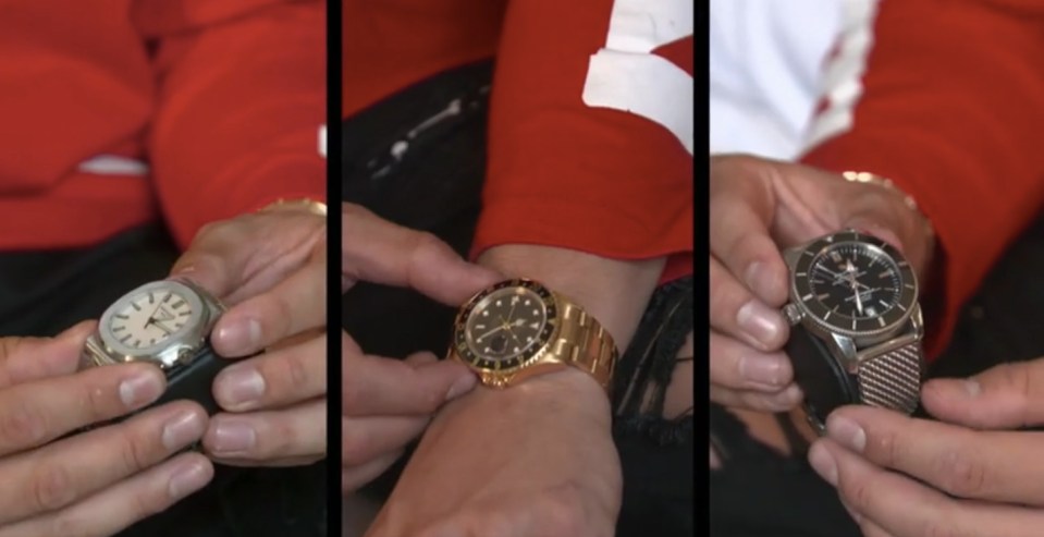 He confessed his favourite shop is Harrods, as she showed off his expensive watch collection 