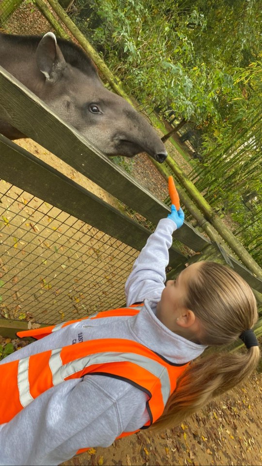 The nine-year-old got to feed a whole manner of exotic animals