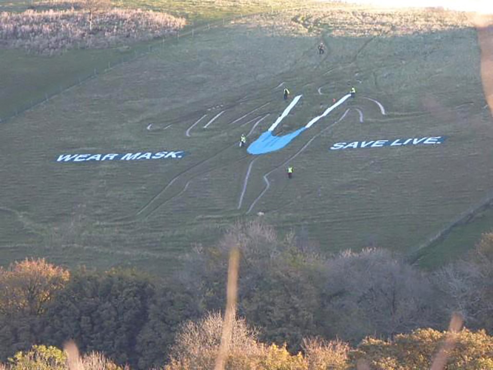 But the National Trust has hit out at the 'defacement' of the Cerne Abbas Giant in Dorset