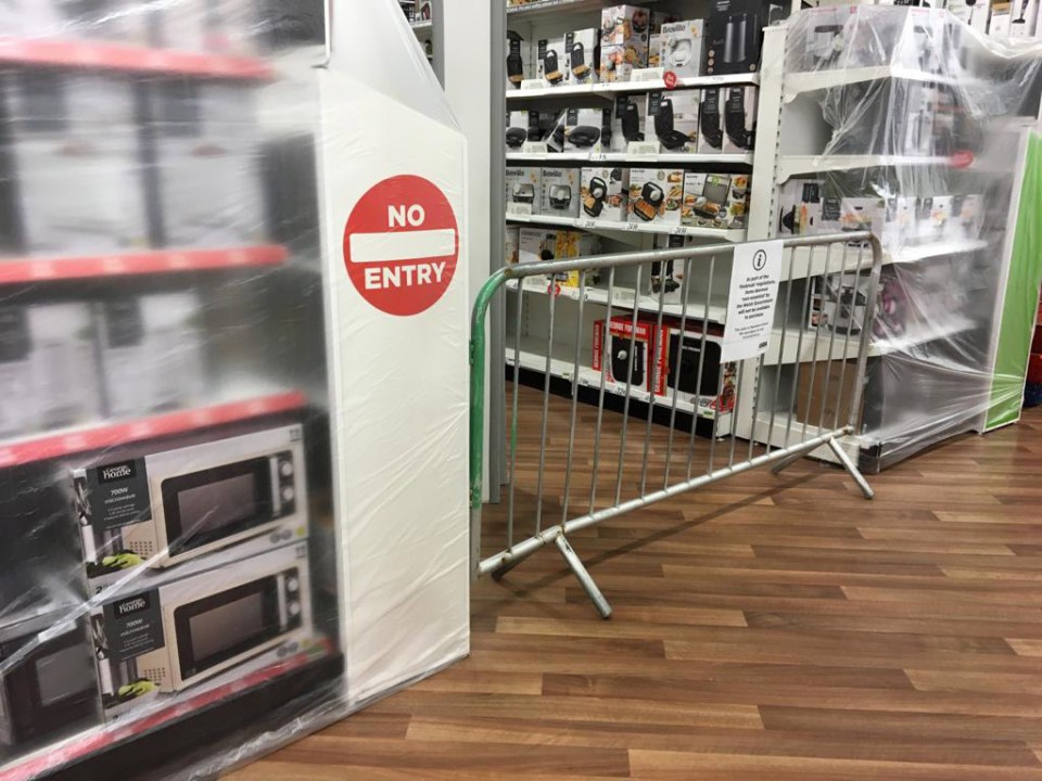 At the Asda in Coryton, Cardiff, all electrical goods are unavailable 