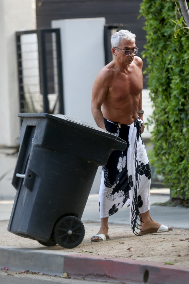 Bruno Tonioli showed off his body as he took his bins out in LA 