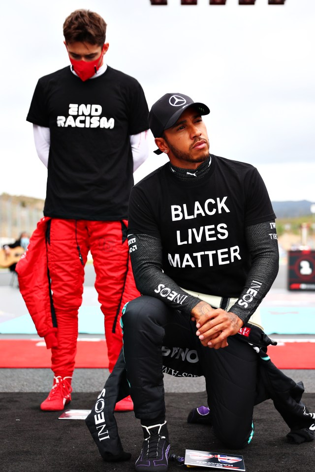 Lewis Hamilton has been praised for his bravery in his fight to end racism