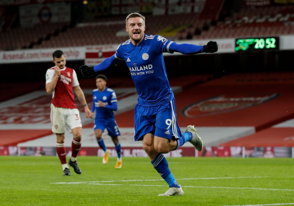 Jamie Vardy came off the bench to score Leicester's winner