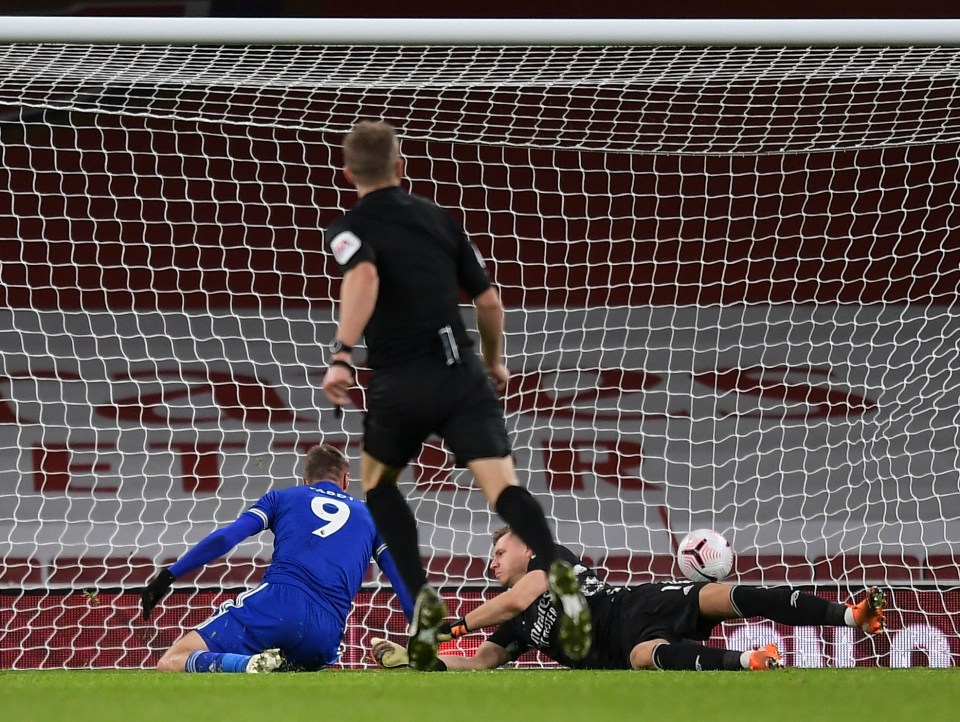 The Englishman scored his fifth goal at the Emirates in the 80th minute