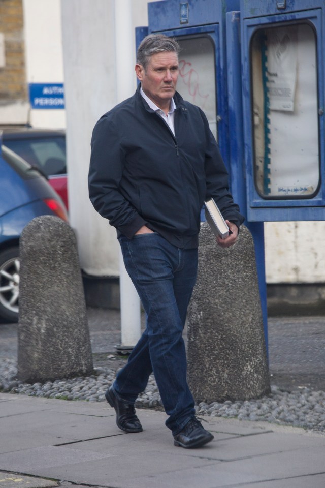 Keir Starmer was seen leaving Kentish Town police station where he had been quizzed over the incident