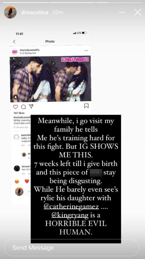 Ryan Garcia's girlfriend shared this statement to her Instagram story