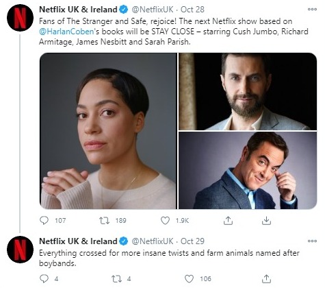 Netflix announced the news of its latest project on Twitter