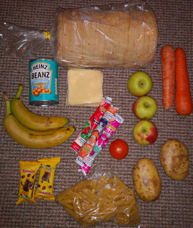  One woman, called Roadside Mum, shared a snap of the food parcel she received