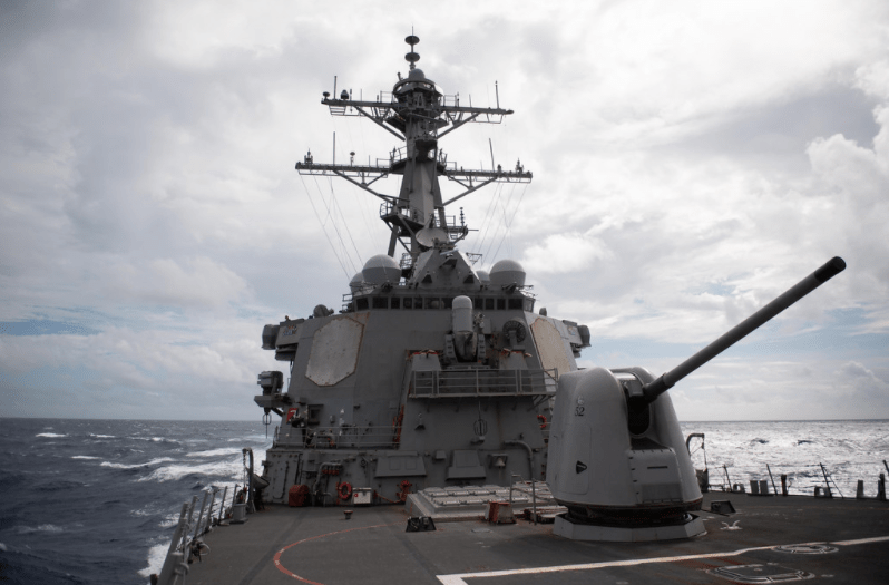 USS Barry transiting the Taiwan Strait on October 14