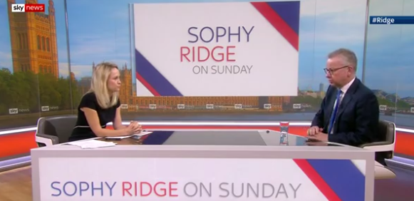 He made his comments while speaking on Sky's Sophy Ridge on Sunday