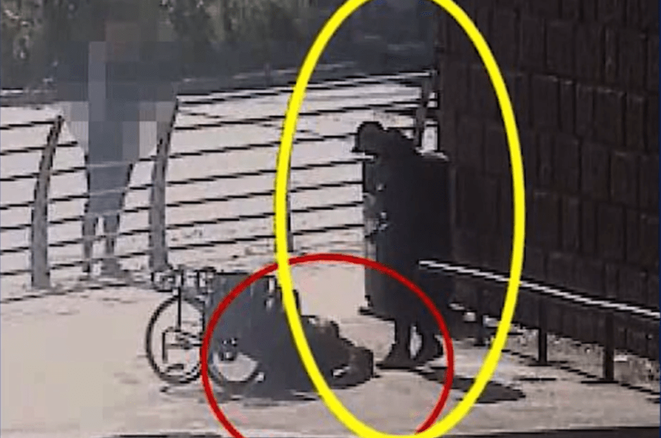 Daniel Sharples, 38 and circled in yellow, has been jailed for life after he knocked  53-year-old Michael Mairs from his wheelchair and kicked him to death