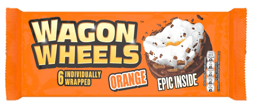 You can buy orange flavour Wagon Wheels 