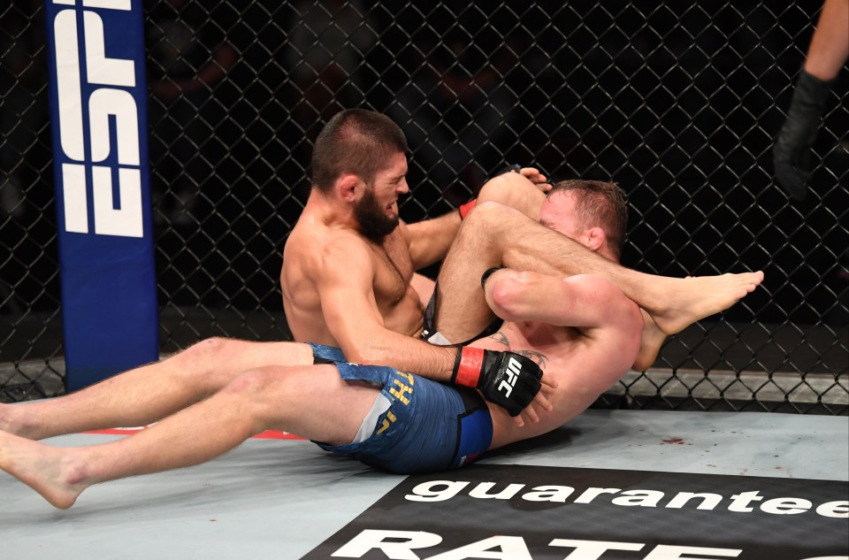 Gaethje tapped out in round two against Khabib 