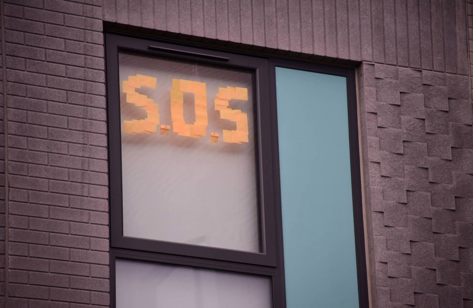 Signs in windows at Durham University