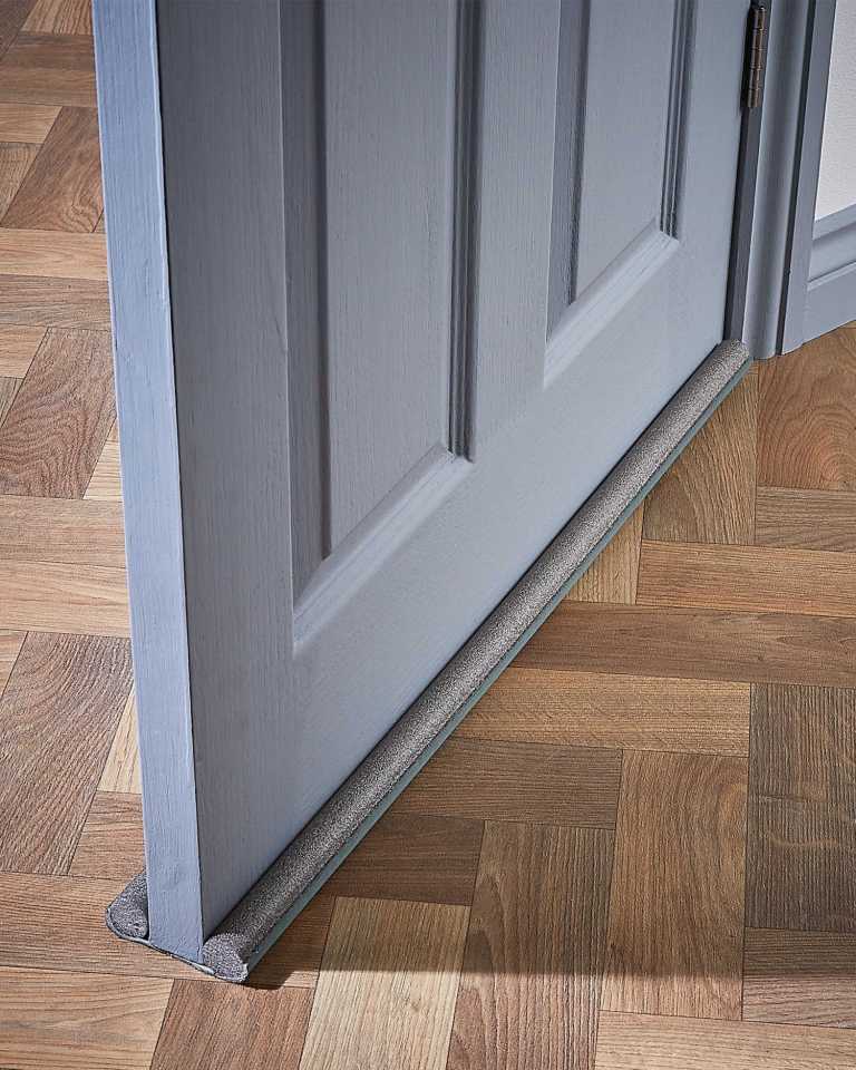 The double sided foam draught excluder can be slipped onto the bottom of any inside doors to close the gap under it