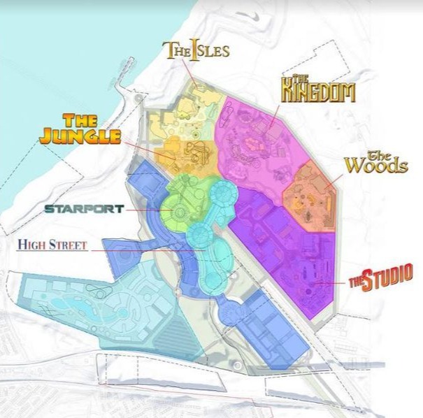 There will be seven zones, each with different themes, rides and attractions