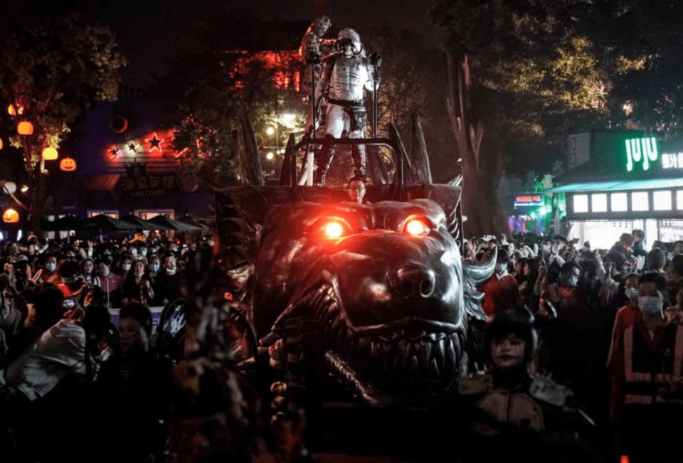 Thousands of people packed the streets as they celebrated Halloween