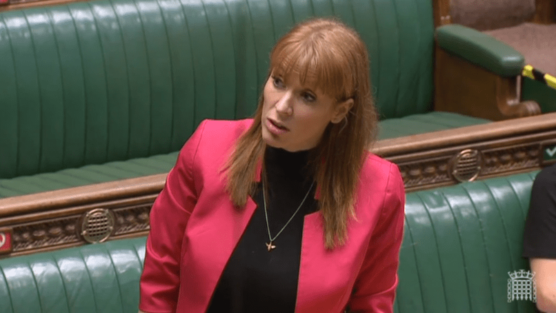 Labour's Angela Rayner got a telling off today for her language