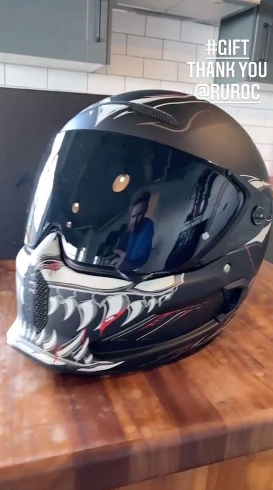 Neil took to Instagram stories to show off his new bike and helmet