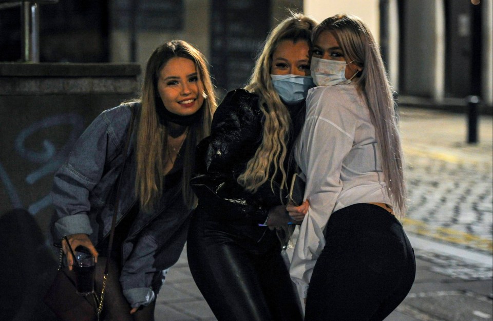 A group take a picture during a night out in Newcastle 