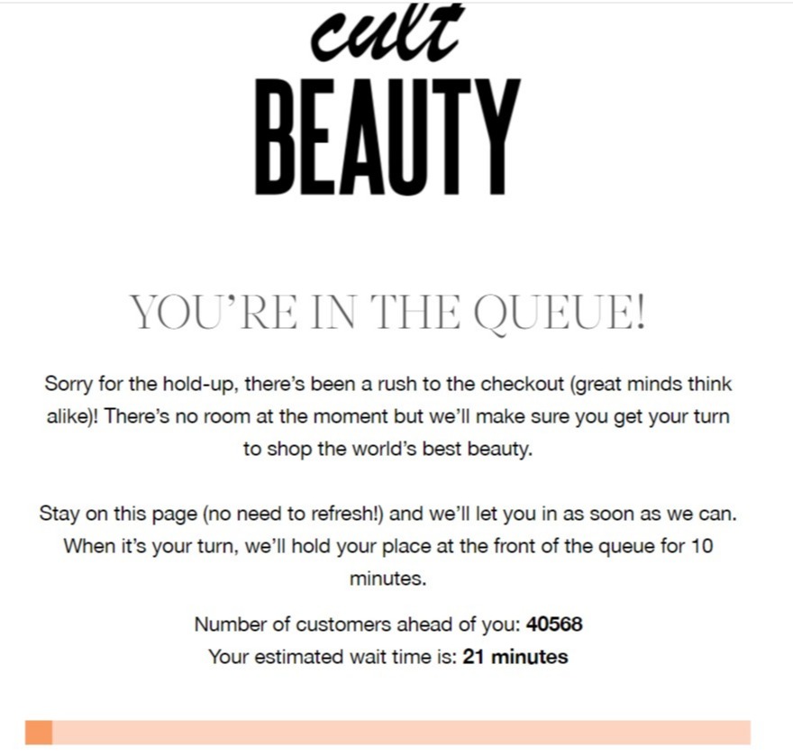 A staggering 40,000 people were in the queue to access Cult Beauty's Black Friday sale