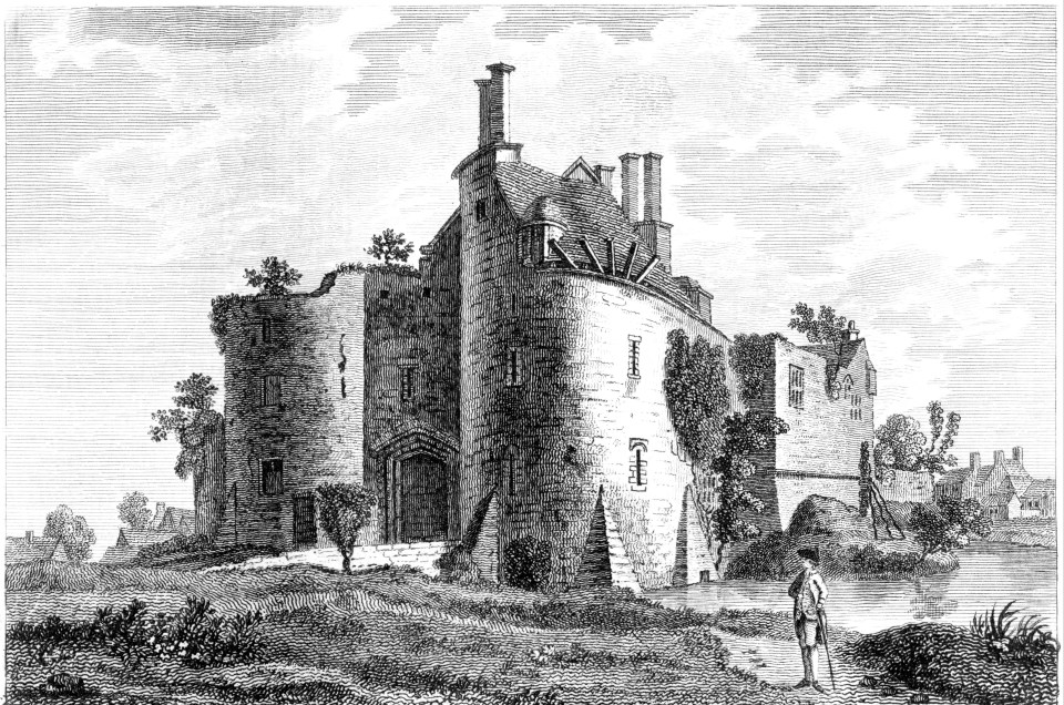 An engraving of the castle from the 18th century