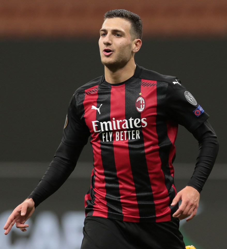 Diogo Dalot celebrates scoring for AC Milan against Sparta Prague in the Europa League