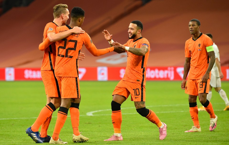 Memphis Depay hails making it 3-0 for the Dutch, with Luuk de Jong, Denzel Dumfries and Georginio Wijnaldum leading the praise